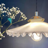 Vintage lampshade pendant light in white opaline