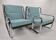 Set of 2 Italian chairs in chrome frame and completely reupholstered