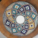 Grand plat à couscous ancien en grès ceramisé et émaux