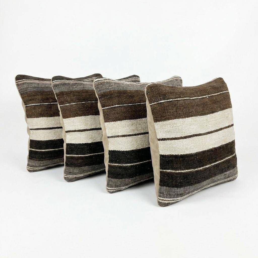 Set of 4 vintage kilim cushion covers 41x41 cm