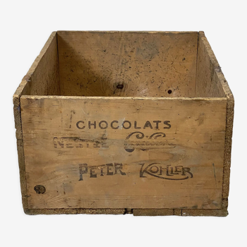 Caisse en bois "Chocolat Nestlé"