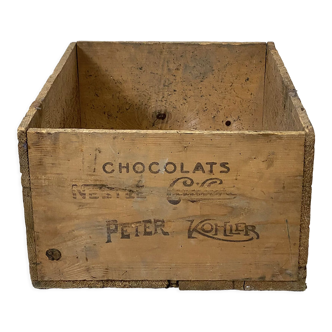 Caisse en bois "Chocolat Nestlé"