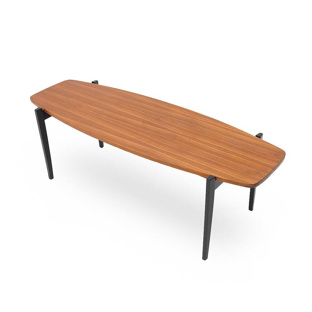 Rectangular coffee table with a teak top, 1960s.