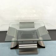Coffee table in brushed steel 1970