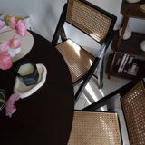 4 chaises pliantes en rotin et bois noir par H&M