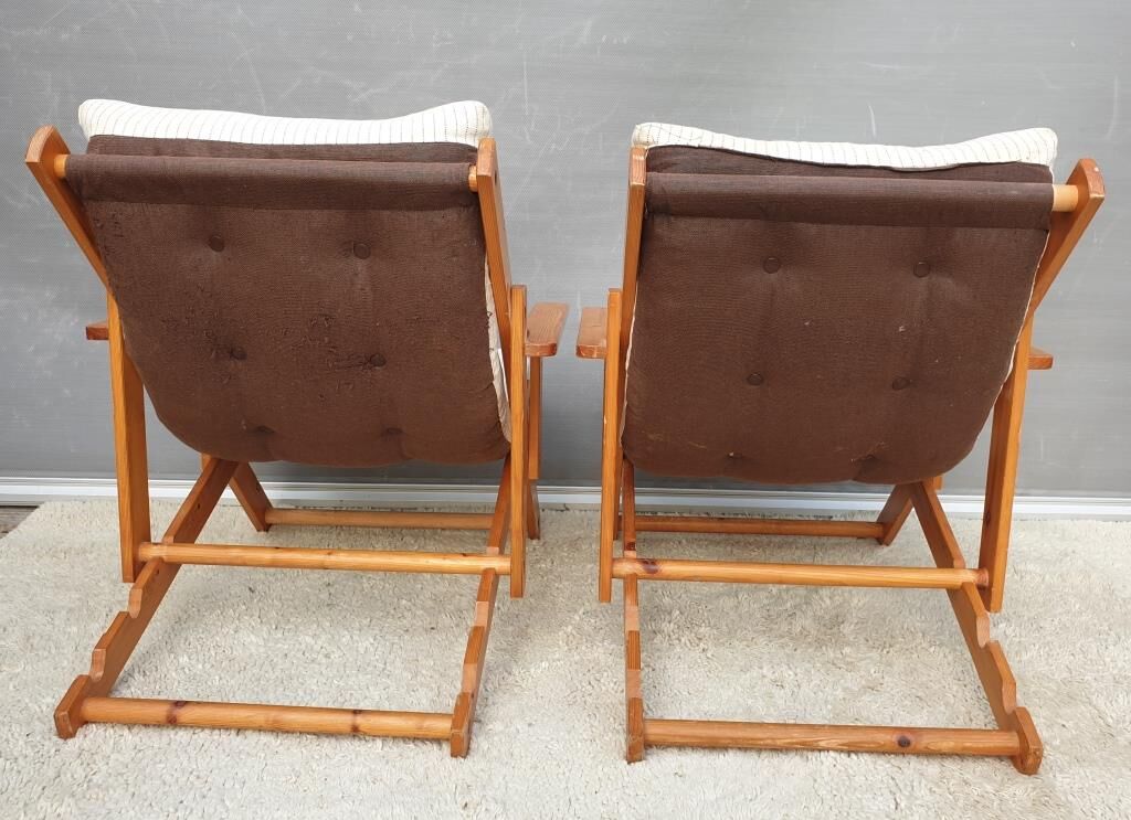 Pair of Kon-Tiki armchairs by Gillis Lundgren 1980's