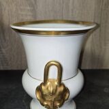 Cache-pot or decorative vase in white porcelain, Empire style.