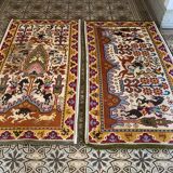 Duo of old oriental wool rugs