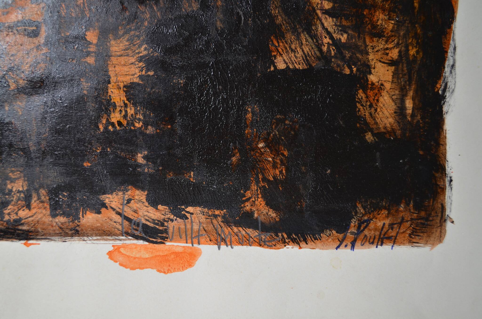 Jean Poulet (1926-2006) "the dead city" Oil on paper