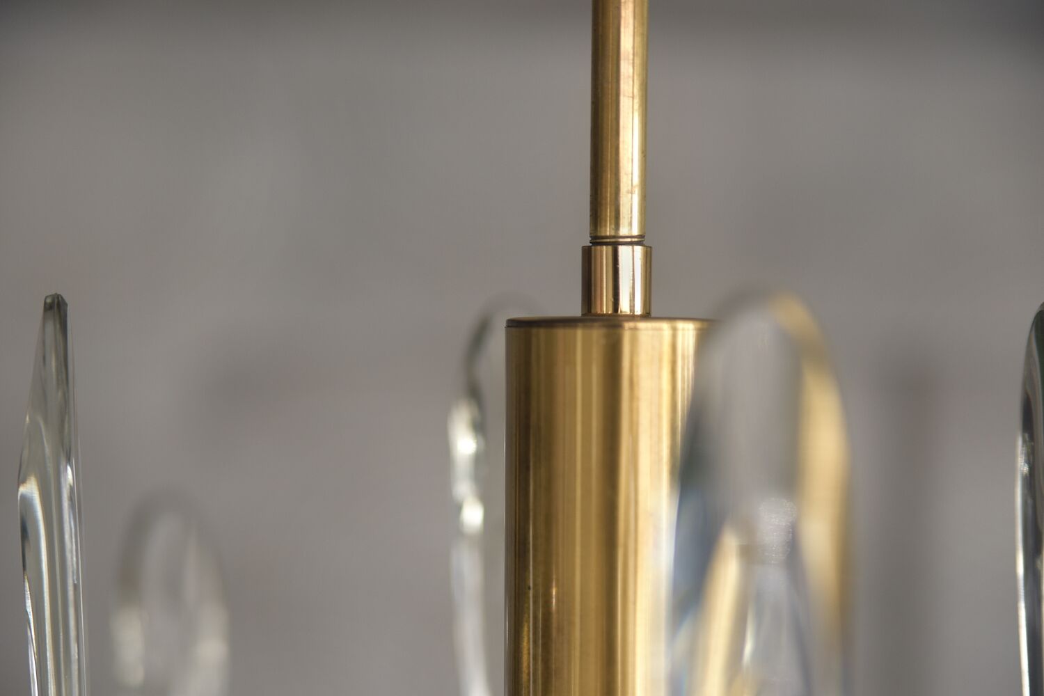 Italian brass chandelier with glass icicles from Sciolari, 1970