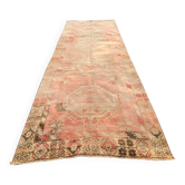 Vintage Turkish hallway rug 137x385 cm