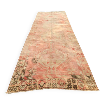 Vintage Turkish hallway rug 137x385 cm