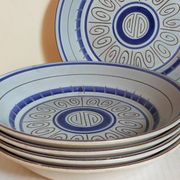 Cinq assiettes creuses céramiques M.B.F.A  PORNIC vintages service Daphné