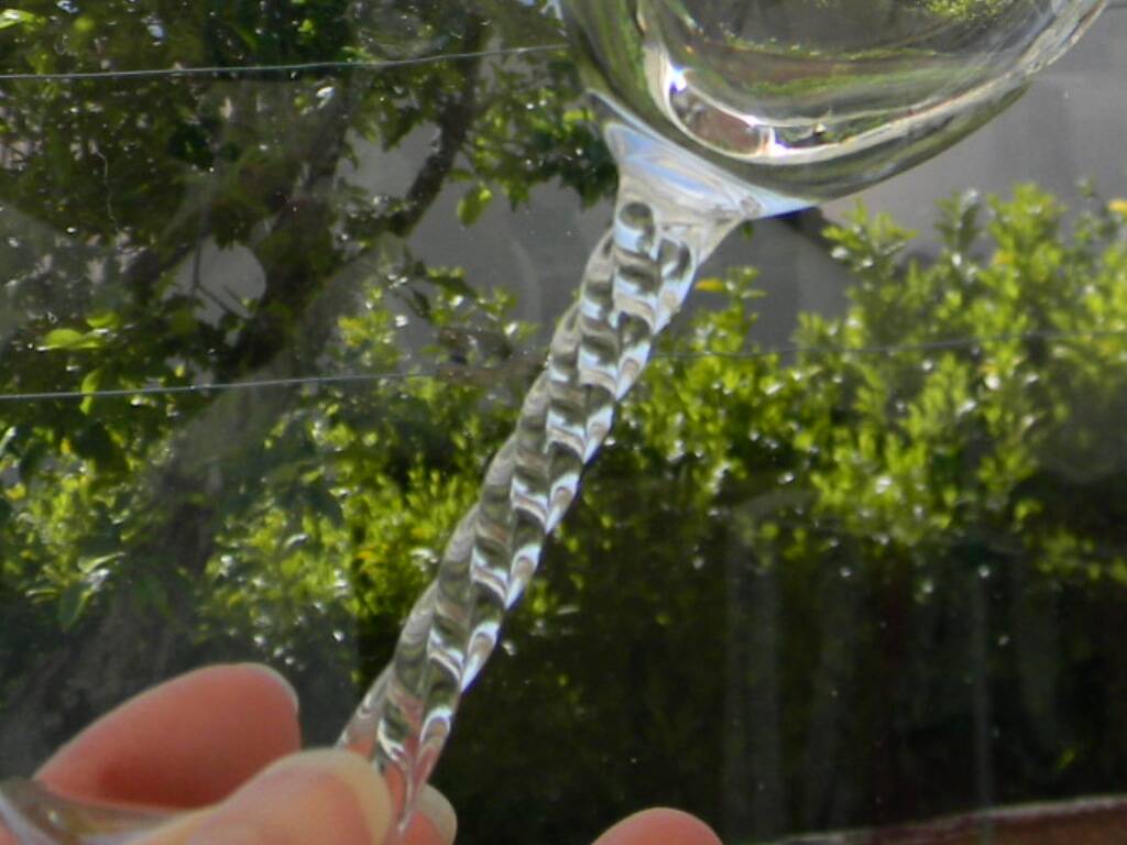 6 crystal white wine glasses from ARQUES. Epi Fleury model.