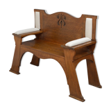 Arts And Crafts oak hall bench