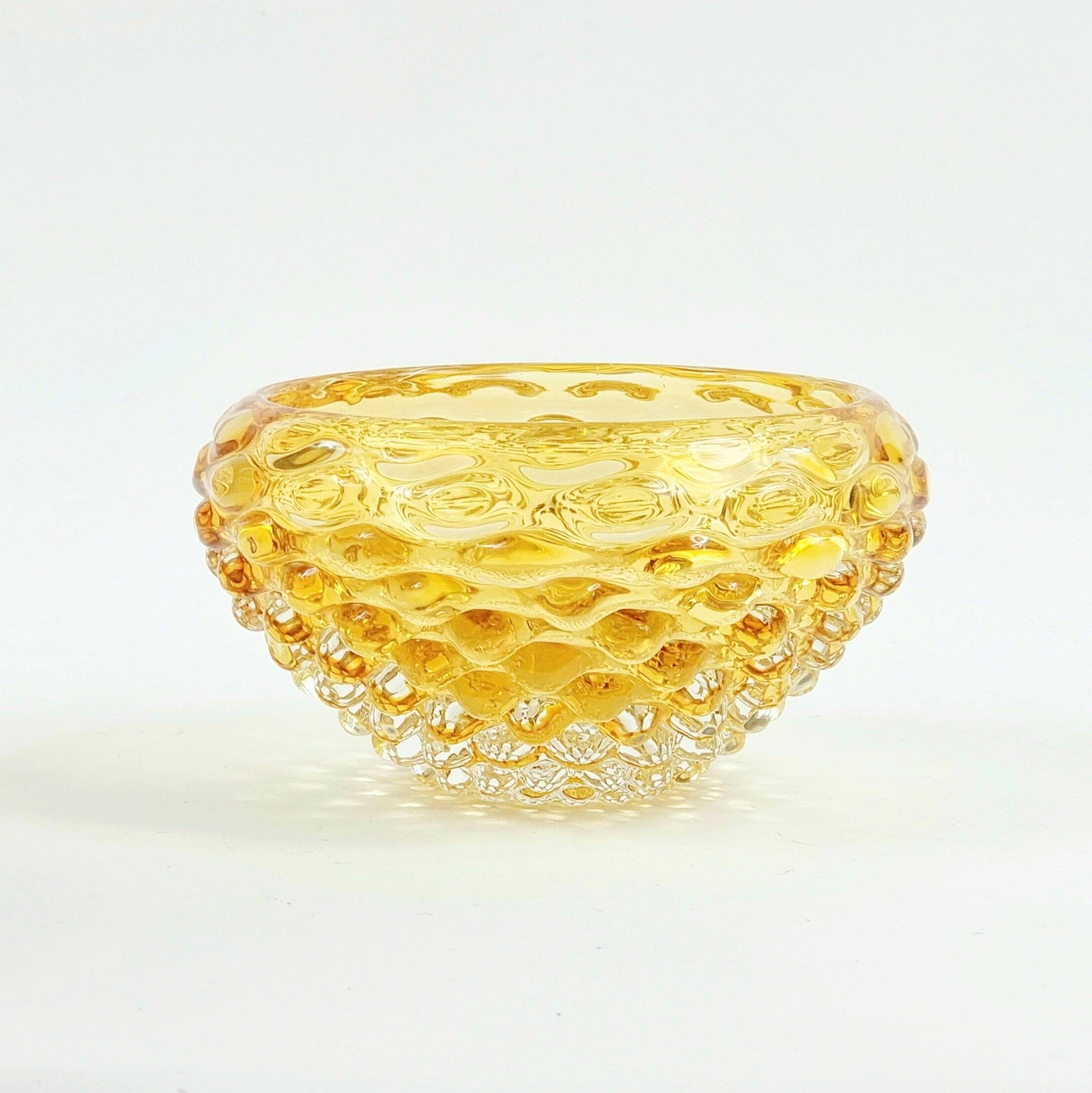 Mid Century Murano Bubble Glass 'Lenti' Series Bowl by E. Barovier, 1940s