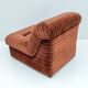 Set of Vintage Italian Velvet Five Modular Armchairs and Coffee Table, 1970