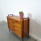 Teak schoenenkast met zwart metalen poten, nr. 2