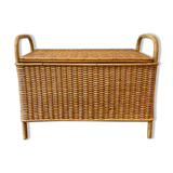 Braided rattan chest