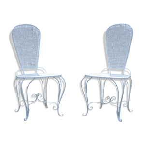 Paire chaises en fer forgé