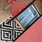 Extendable table and 6 chairs in Formica and stainless steel, brand FURANIA EUROPALU