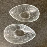 Duo of glass avocado cups