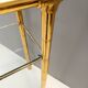 Rectangular Gold Aluminum Console Table with Two Glass Shelves, Italy