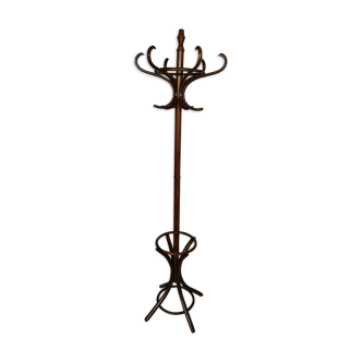 Dark wooden parrot coat holder 12 patères