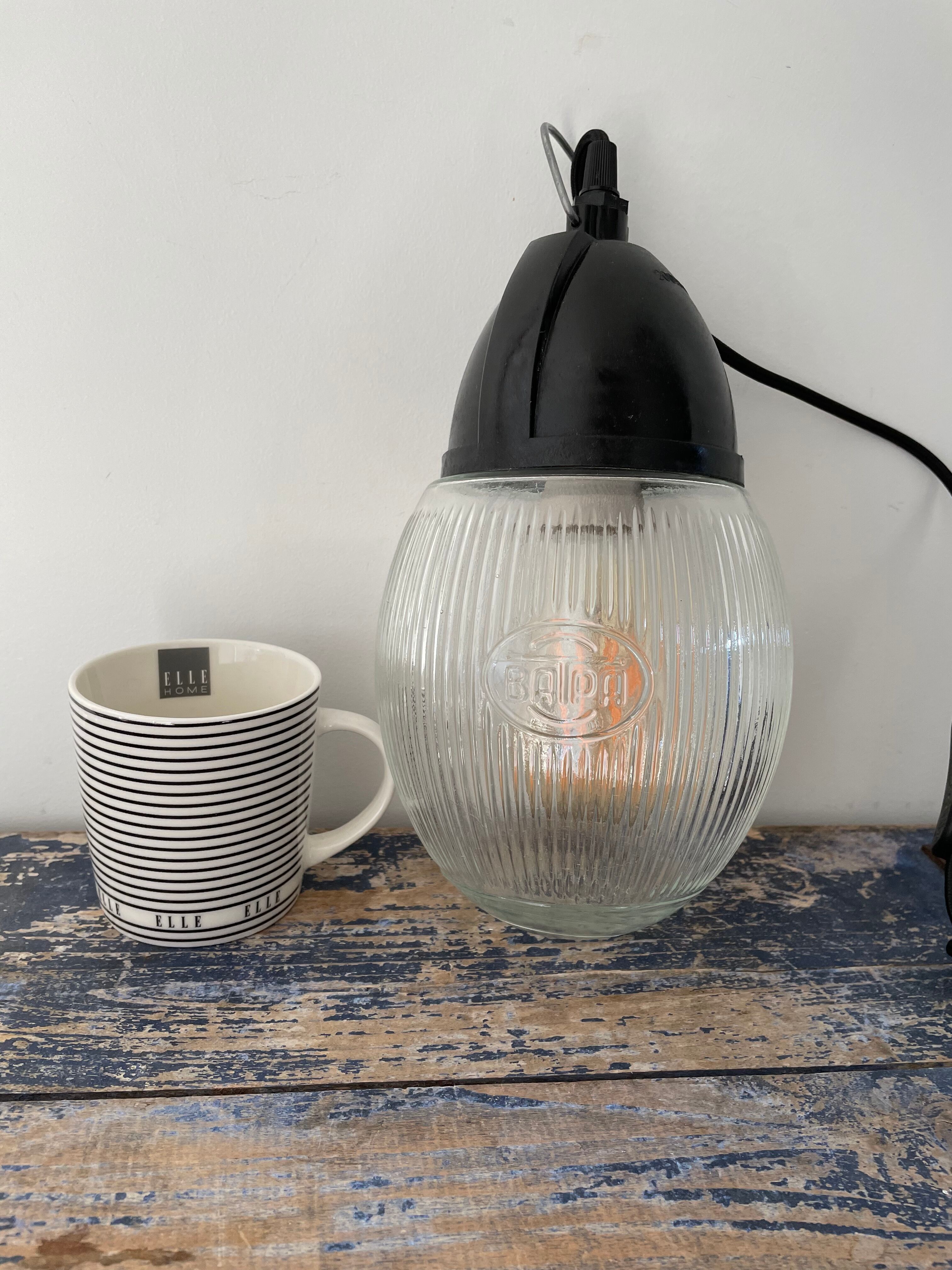 Lampe baladeuse industrielle globe vintage électrifiée à neuf