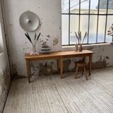Oak and pine farmhouse console table