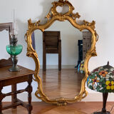 Large golden baroque style wall mirror