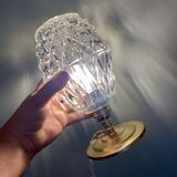 Lampe à poser globe vintage en verre moulé