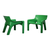 Pair of Vicario lounge chairs by Vico Magistretti for Artemide, Italy, 1970s