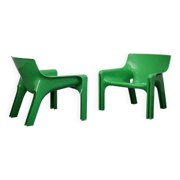 Paire de fauteuils Vicario par Vico Magistretti pour Artemide, Italie, années 1970.