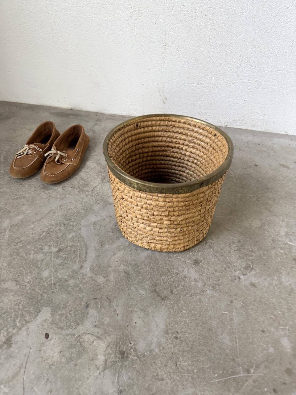 Rattan basket 1970, Italy