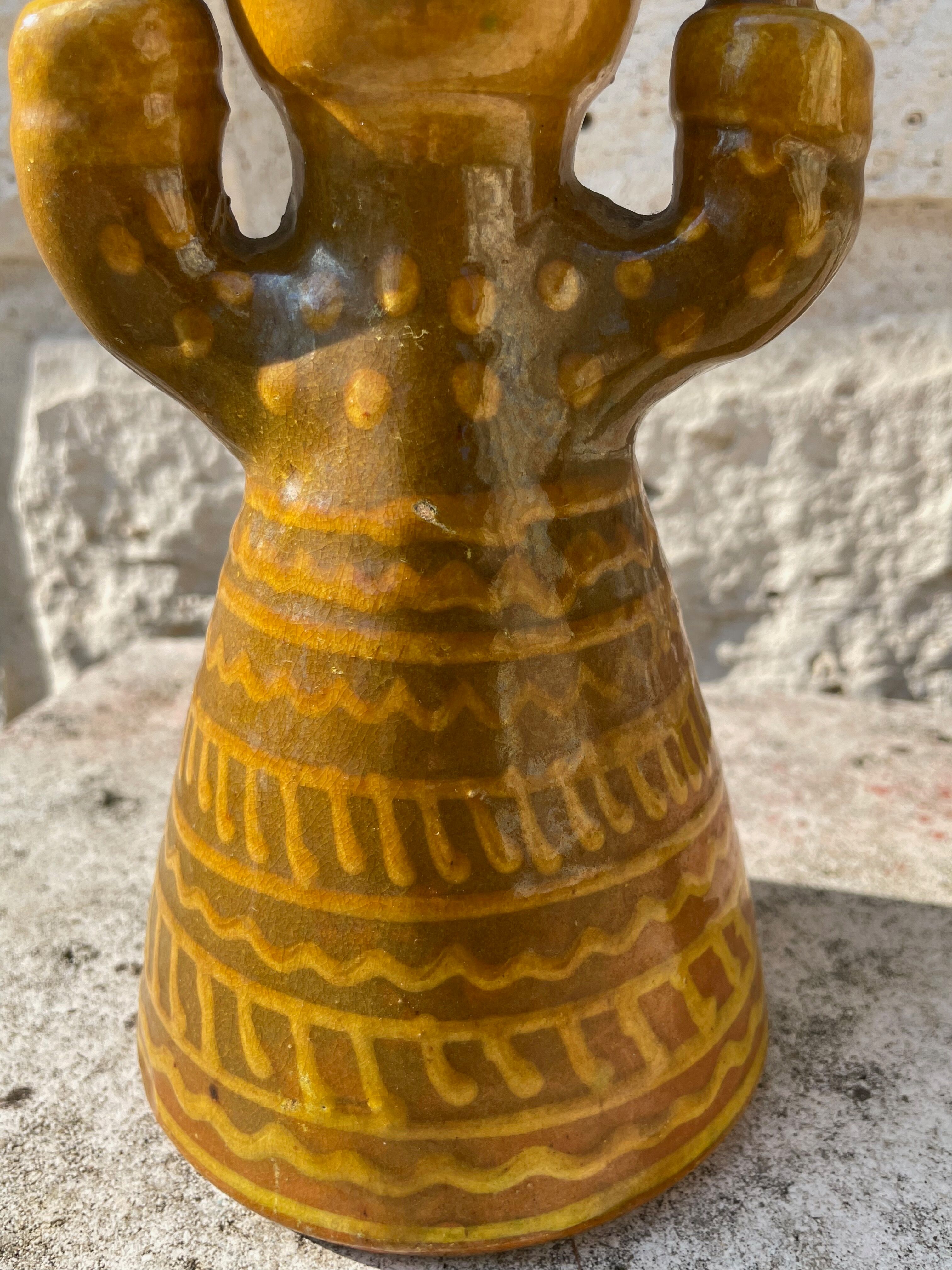 Picasso terracotta candle holder