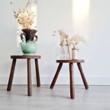 Tabouret tripode en bois massif - sellette
