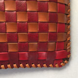 Retro imitation leather cushion 35x35cm