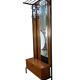 Vintage wooden coat rack with mirror