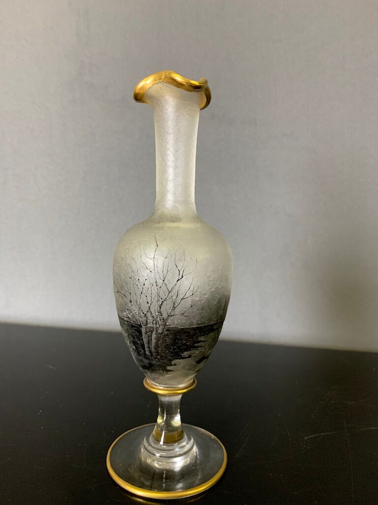 Soliflore Vase with Autumn Decoration In Grisaille circa 1900