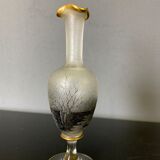 Soliflore Vase with Autumn Decoration In Grisaille circa 1900