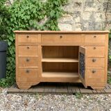 9-drawer art deco sideboard in solid raw oak