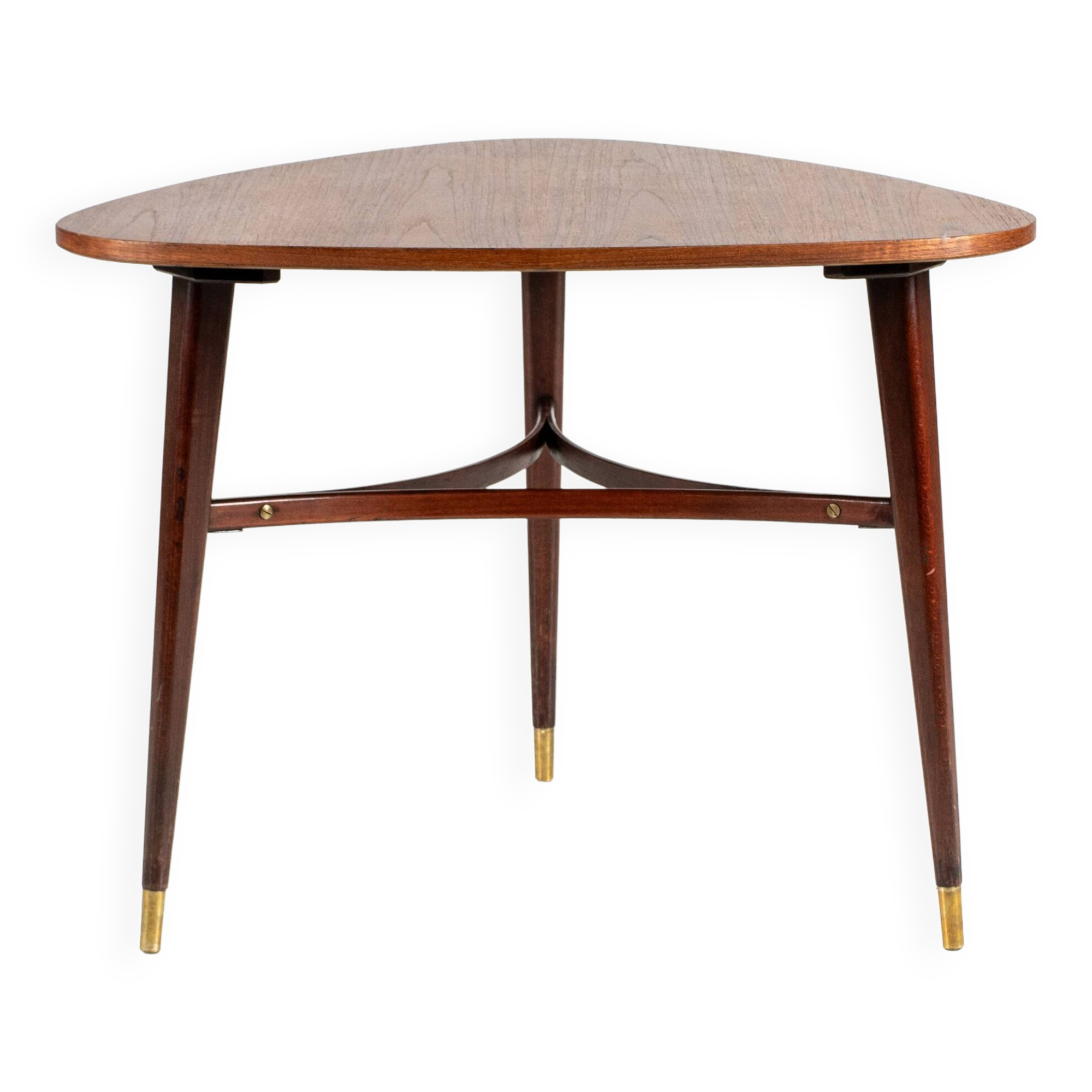 Vintage teak triangle coffee table 1960s Sweden