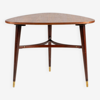 Vintage teak triangle coffee table 1960s Sweden