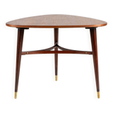 Vintage teak triangle coffee table 1960s Sweden