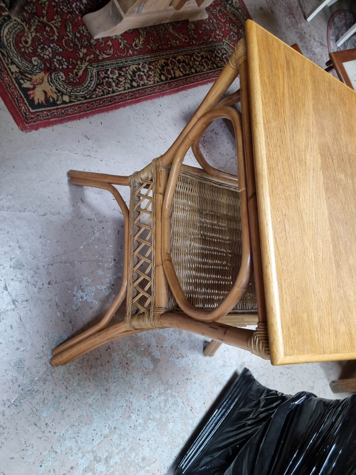 Rattan pedestal table