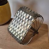 Silver metal and glass basket