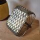 Silver metal and glass basket