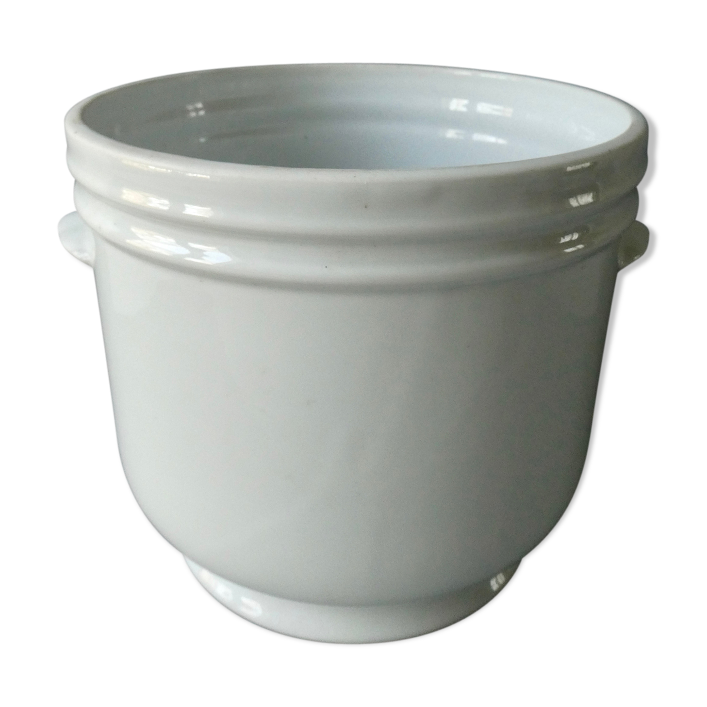 Cache pot en porcelaine blanche