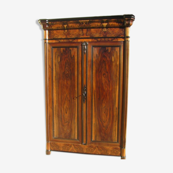 Armoire style empire noyer et loupe d'orme 1900s